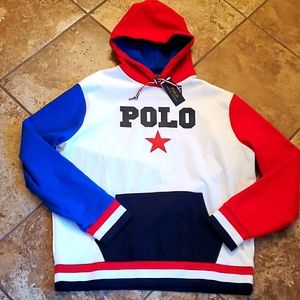 Polo ralph lauren red white n blue star hoodie